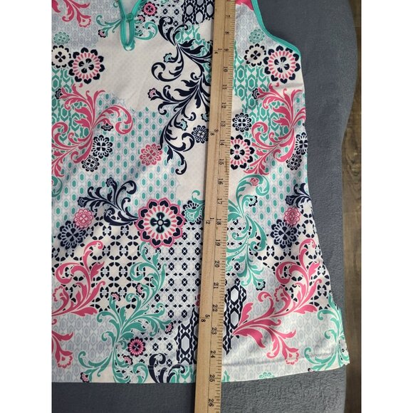 Lillie Green Performance Athleisure Golf Tank Top Large Colorful Travel Resort - Picture 5 of 5